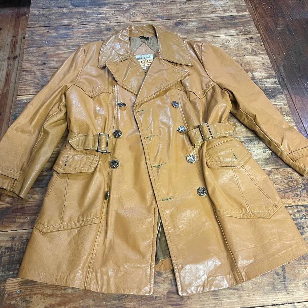 Grais Vintage Leather trench coat